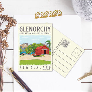 Postcard: Glenorchy (red shed)