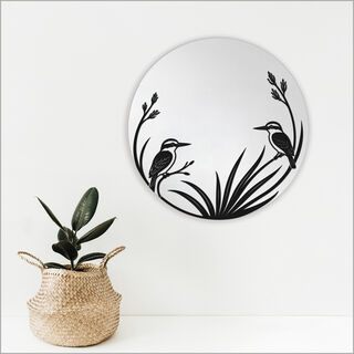 Large Round Mirror - Kingfisher