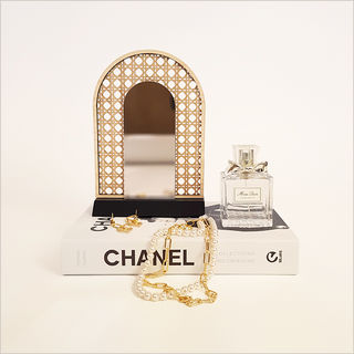 Rattan Earring Stand with mirror : Arch