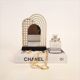 Rattan Earring Stand with mirror : Triple Arch