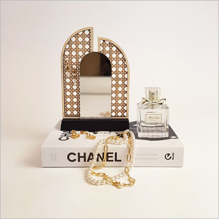 Rattan Earring Stand with mirror : Split Arch